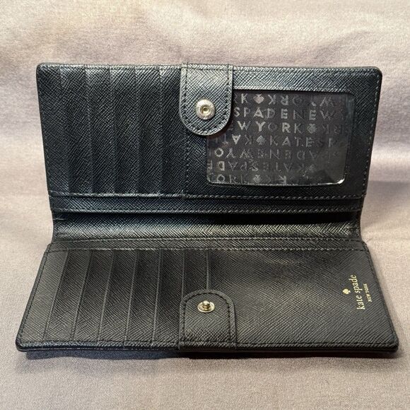 Kate Spade Classic Red Black Plaid Bifold Wallet With Coin Purse and Card Holder - Picture 7 of 12